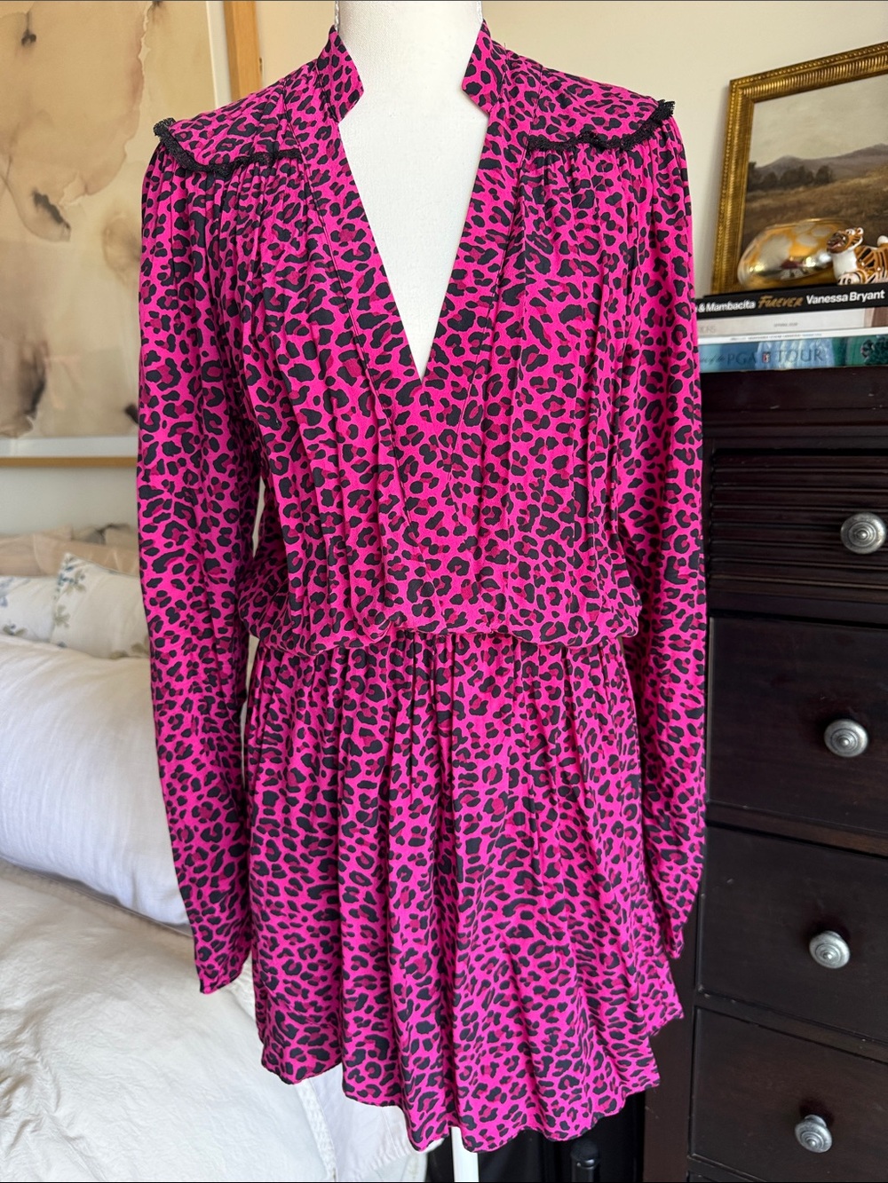 Zadig & Voltaire hot pink leopard print mini dress featuring subtle- Size S/M